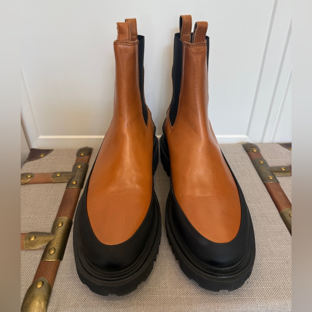 NWOB ALL SAINTS HARLEE CHELSEA BOOT LUG SOLE CHESTNUT 39 9 $299 - Picture 2 of 6